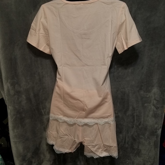 Luvrobes Women's Lace Trim 2-Piece Cotton Short Pajama Set - Picture 2 of 4